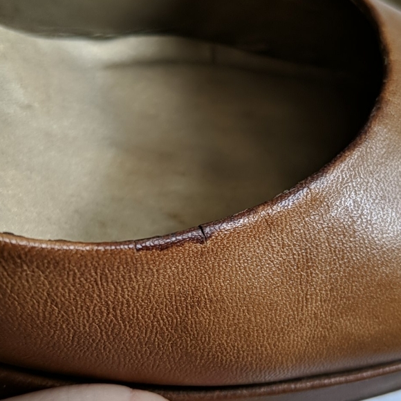 Sz 9 Natural Leather Color Sling Backs 4" - Picture 6 of 6